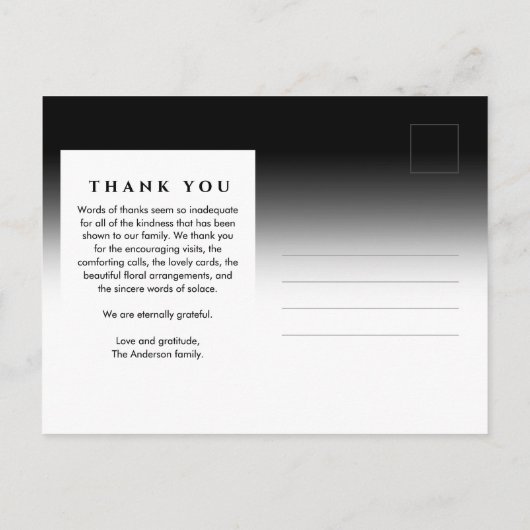 In liefdevolle herinnering Foto begrafenis / geden Briefkaart (Achterkant)