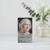 In liefdevolle herinnering Foto Gebed Kaart Visitekaartje (Staand voorkant)