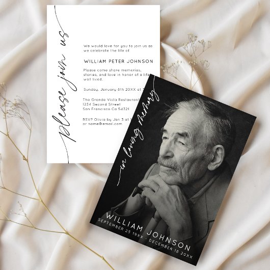 In liefdevolle herinnering Fotobegrafenis Kaart