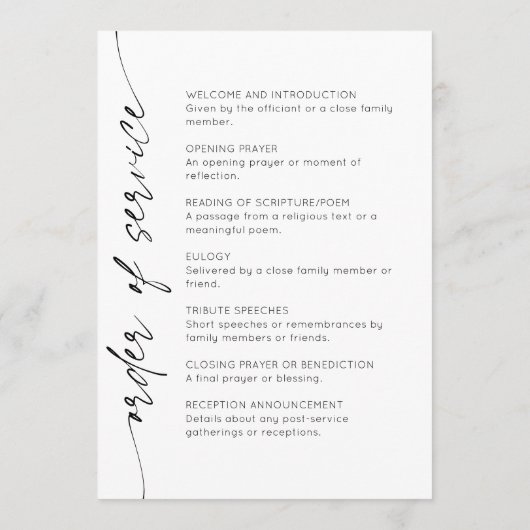 In liefdevolle herinnering Fotobegrafenis Programma (Achterkant)