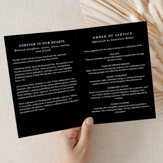 In liefdevolle herinnering Fotocollage Memorial /  Programma