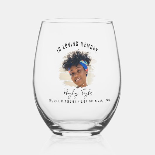 in liefdevolle herinnering | Geborsteld Effect Fot Wijnglas Zonder Voet (Voorkant)
