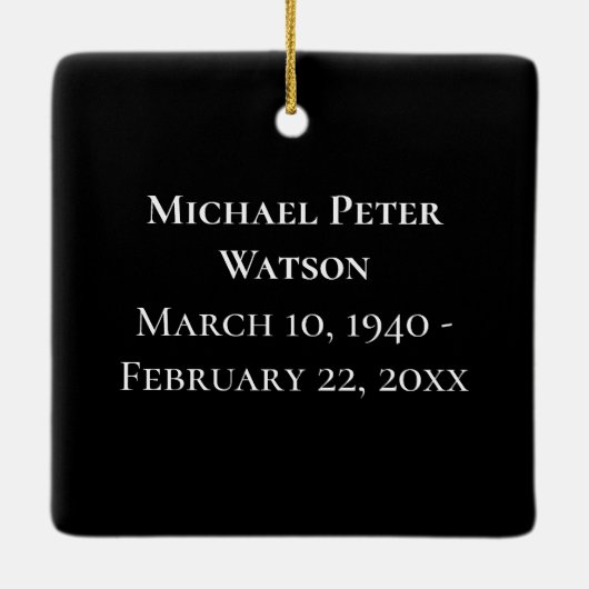 In liefdevolle herinnering Grootvader begrafenismo Keramisch Ornament (Achterkant)