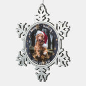 In liefdevolle herinnering | Hond Foto Pet Memoria Tin Sneeuwvlok Ornament (Rechts)
