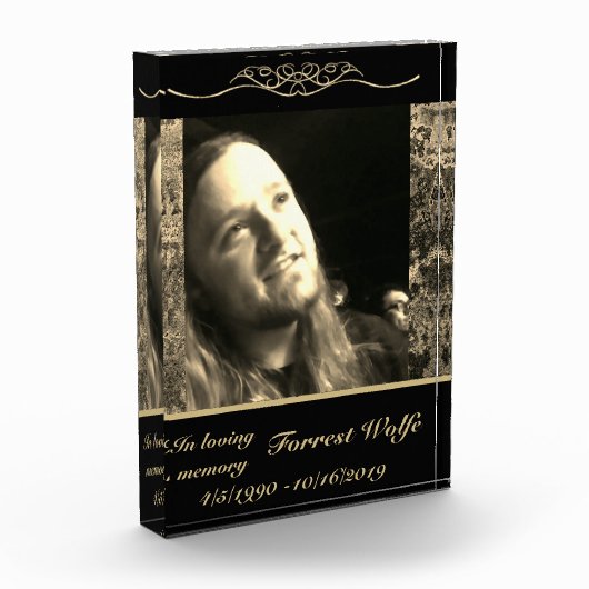 In liefdevolle herinnering memorial keepsake goude fotoblokken (Links)