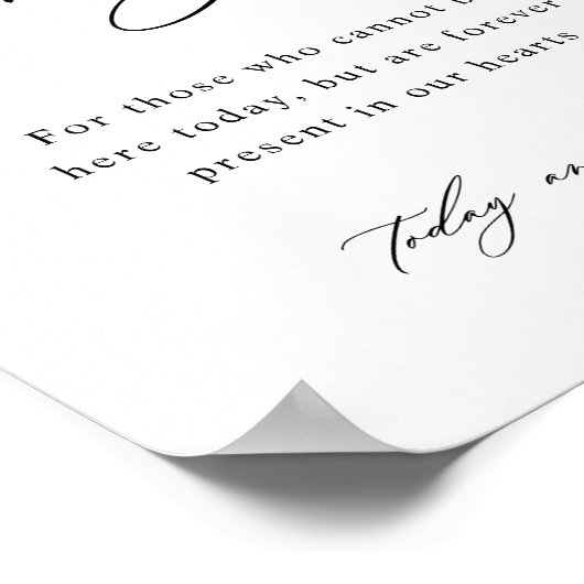 In liefdevolle herinnering minimalistisch bruiloft poster (Hoek)