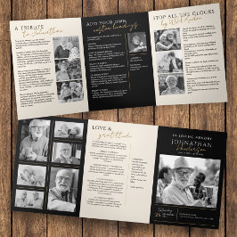 In liefdevolle herinnering Modern 14-foto elegant Drieluik Programma