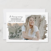 In liefdevolle herinnering Modern 2-foto begrafeni Bedankkaart (Voorkant)