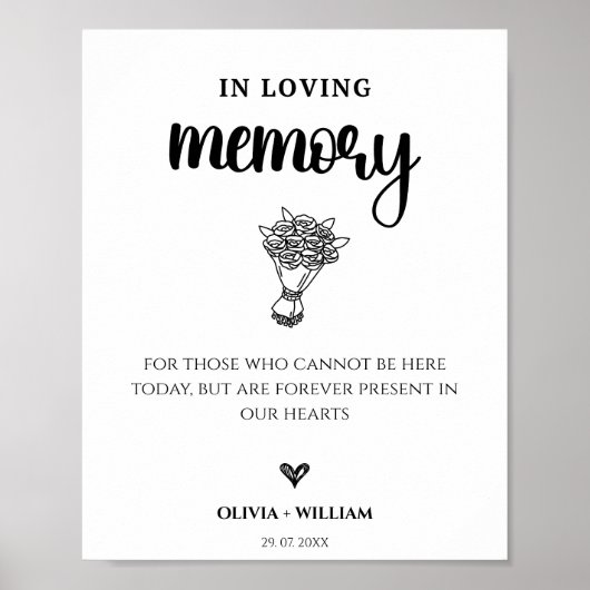 In liefdevolle herinnering Modern Memorial Sign Poster (Voorkant)