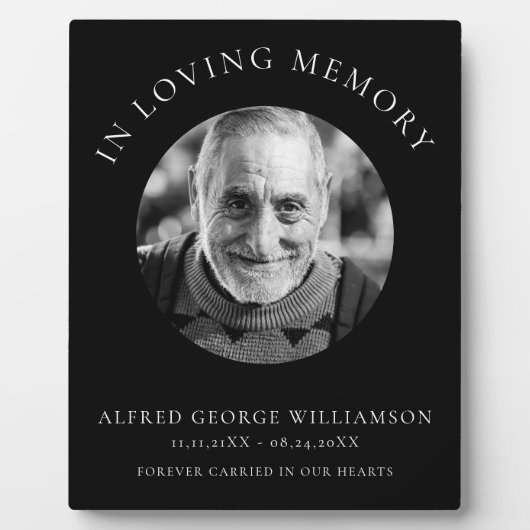 in liefdevolle herinnering moderne eenvoudige foto fotoplaat (Voorkant)