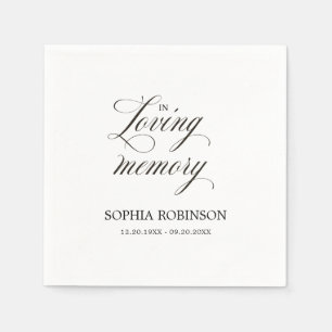 In liefdevolle herinnering moderne elegante script servet