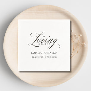 In liefdevolle herinnering moderne elegante script servet