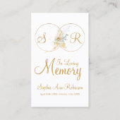 In liefdevolle herinnering Monogram begrafenisgebe Visitekaartje (Voorkant)