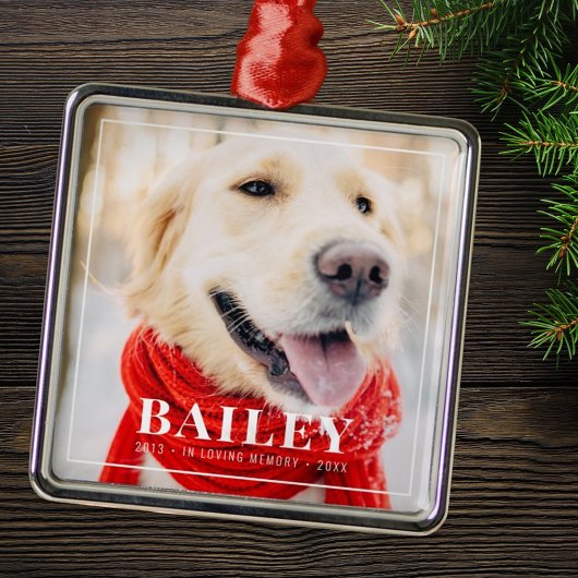 In liefdevolle herinnering Pet Memorial ingelijst Metalen Ornament