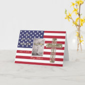 In liefdevolle herinnering Religieuze Gouden Kruis Kaart (Gele Bloem)