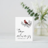 In liefdevolle herinnering: Rode Kardinaal Begrafe Visitekaartje (Staand voorkant)