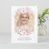 In liefdevolle herinnering Roze Waterverf Bloemenm Programma (Staand voorkant)