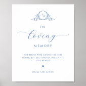 In liefdevolle herinnering, Script Monogram Blauw  Poster (Voorkant)