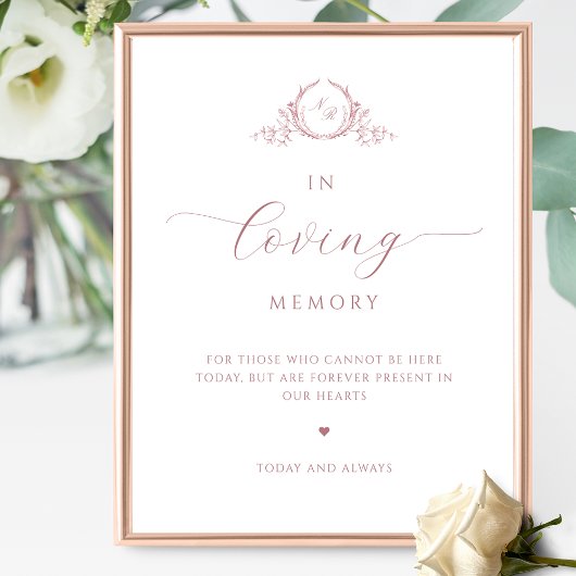 In liefdevolle herinnering, Script Monogram Dusty Poster