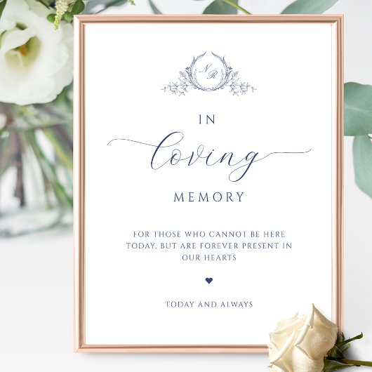 In liefdevolle herinnering, Script Monogram Marine Poster