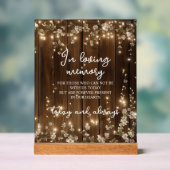 In liefdevolle herinnering String Lights Wood Memo Acryl Bord (Neutraal)