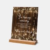 In liefdevolle herinnering String Lights Wood Memo Acryl Bord (Hoek)