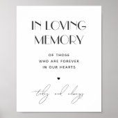 In liefdevolle herinnering teken. Zwart-wit bruilo Poster (Voorkant)