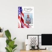 In liefdevolle herinnering US Flag Funeral Memoria Poster (Thuiskantoor)