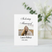 In liefdevolle herinnering van begrafenis houden n briefkaart (Staand voorkant)