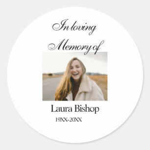In liefdevolle herinnering van begrafenis houden n ronde sticker