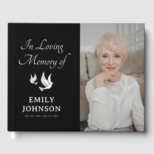 In liefdevolle herinnering | White Doves begrafeni Gastenboek (Voorkant)