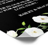 In liefdevolle herinnering Witte Bloemen bruiloft  Poster (Hoek)