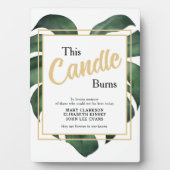 In liefhebbend geheugen Leaf bruiloft sign Tableto Fotoplaat (voorkant)