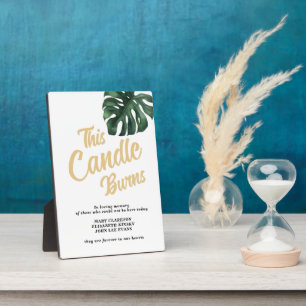 In liefhebbend geheugen Leaf bruiloft sign Tableto Fotoplaat