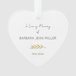 In liefhebbend geheugen van NAAM JAAR Gold Floral  Ornament