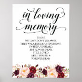 In liefhebbende Memory Wedding Memorial Table Sign Poster (Voorkant)