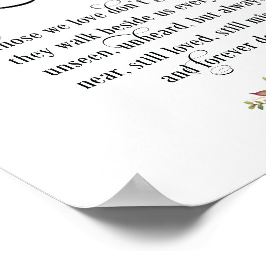 In liefhebbende Memory Wedding Memorial Table Sign Poster (Hoek)