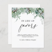 In Lieu des Favors Donation Sign (Voorkant / Achterkant)