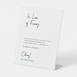 In Lieu Favorieten Eco-vriendelijke Liefdadigheid  Reclamebord Met Voetstuk