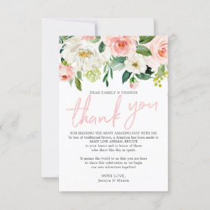 In Lieu Favors Dank u dat u Kaart Floral plaatst