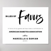 In lieu of favors wedding sign poster (Devant)