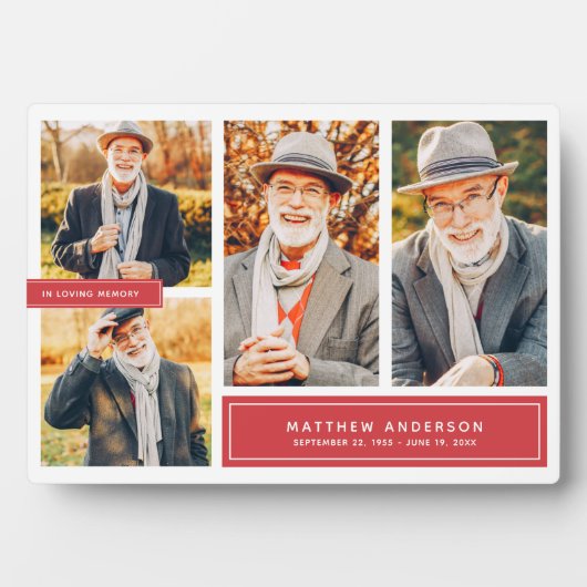 In Lieveherinnering Moderne Kleur Multi Foto Fotoplaat (voorkant)