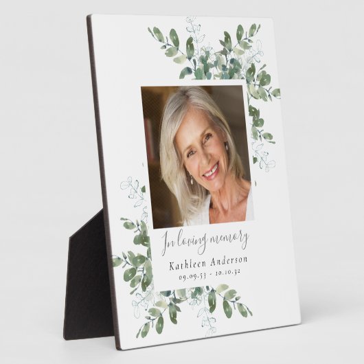 In Loating Memory Photo Funeral Eucalyptus Memoria Fotoplaat (Zijkant)