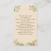 In Loing Memory Floral Photo Funeral Prayer Kaart Visitekaartje (Achterkant)