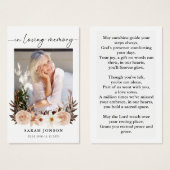 In Loing Memory Funeral Memorial Prayer Kaart (Voorkant /achterkant)