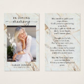 In Loing Memory Funeral Memorial Prayer Kaart (Voorkant /achterkant)