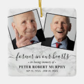 In Loing Memory Marble Memorial Photo Keramisch Ornament (Voorkant)