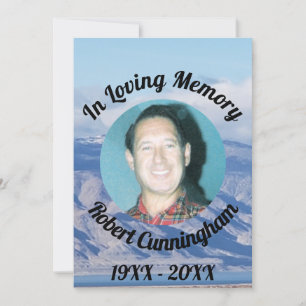 In Loing Memory Mountains Photo Memorial Card Kaart