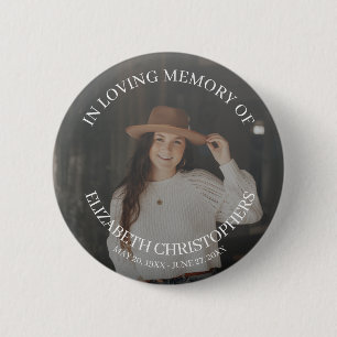 In Loing Memory Photo Funeral Memorial Button