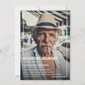 In Loing Memory Photo Funeral Memorial Kaart (Voorkant)